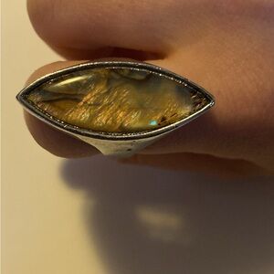 Elegant Silver and Gold-Toned Women's Ring